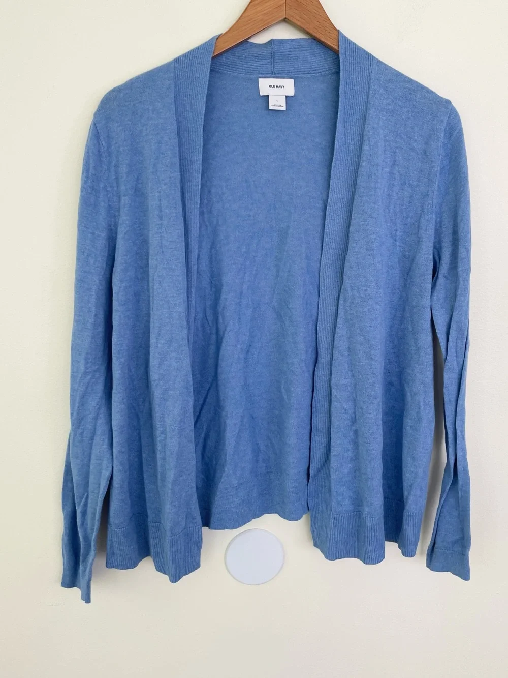 Old Navy Open Cardigan Sweater Light Blue L Large Lightweight Flowy Cotton Blend